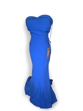 Strapless Cobalt Mermaid Evening Dress